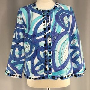 SIGRID OLSEN Blue Jacket/Coat with Black Stones Size 10